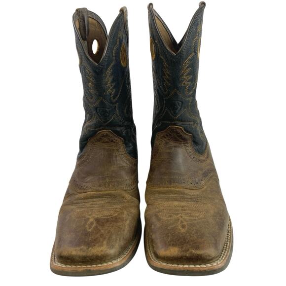 Ariat Heritage Roughstock Women's Brown Black Leather Western Cowboy Boots Sz 6 - Picture 2 of 6